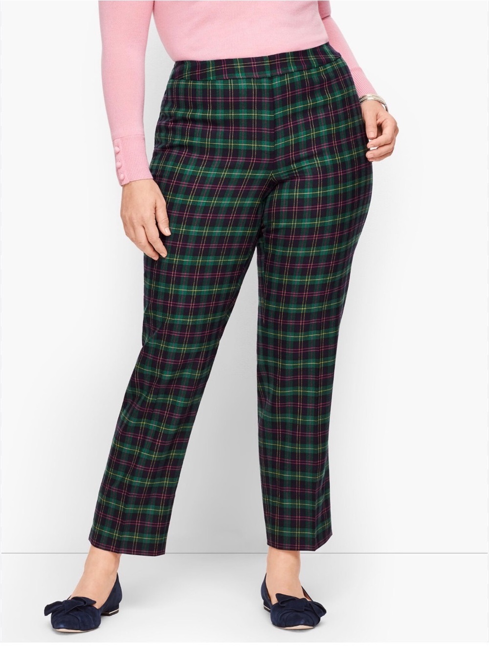 Talbots Hampshire Ankle Pant in Green Tartan Plaid Women’s Plus size 18W NWT
